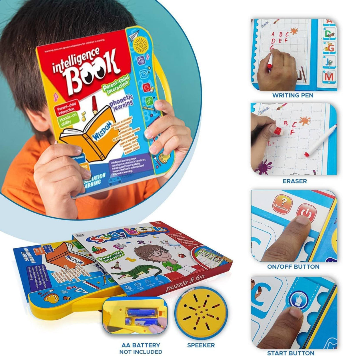 IntelliLearn™ Interactive Learning Book for Kids | Phonetic & Activity Learning Toy
