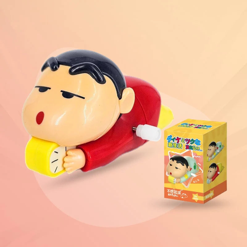 Shinchan Manual Clockwork Toy,Children's Birthday Gift Figure (Shinchan Moving Toy) Red and Yellow l Couple Gift l